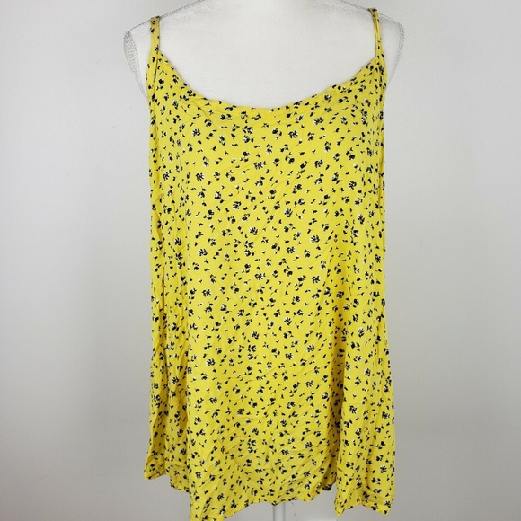 torrid Tops - TORRID Yellow Floral Spaghetti Strap Tank Top